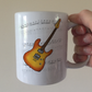Electric Guitar Notation Mug (Amber) - Guitarist Gift - Guitar Teacher Mug - Gift For Musician