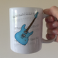 Electric Guitar Notation Mug (Blue) - Guitarist Gift - Guitar Teacher Mug - Gift For Musician