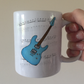Electric Guitar Notation Mug (Blue) - Guitarist Gift - Guitar Teacher Mug - Gift For Musician