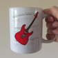 Electric Guitar Notation Mug (Red) - Guitarist Gift - Guitar Teacher Mug - Gift For Musician