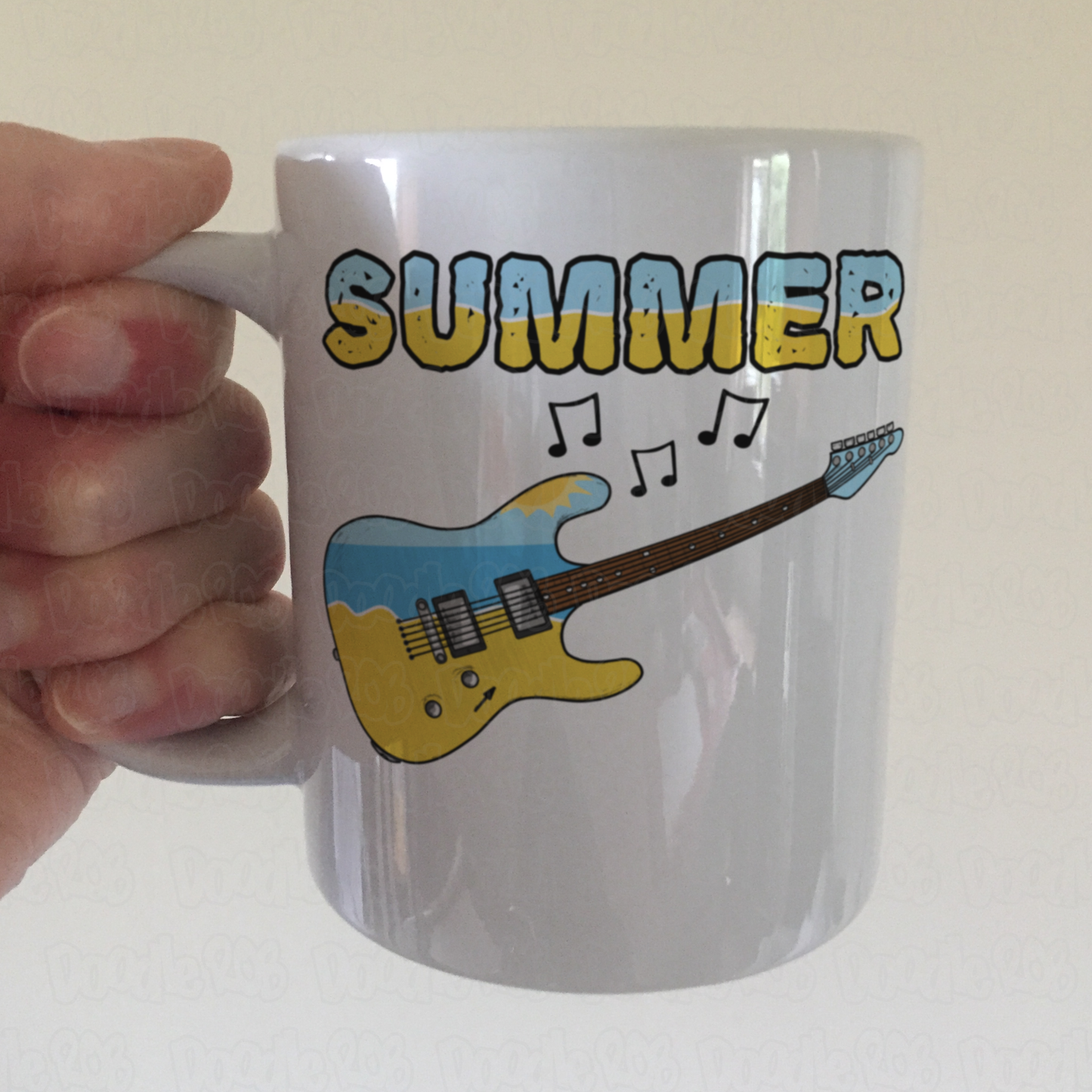 Electric Guitar Summer Mug - Guitarist Gift - Summer Musician Mug