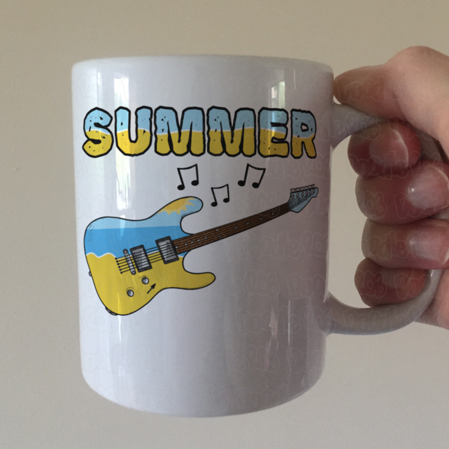Electric Guitar Summer Mug - Guitarist Gift - Summer Musician Mug