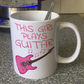 Pink Electric Guitar Mug - This Girl Plays Guitar - Female Guitarist Gift - Guitar Gift For Girl