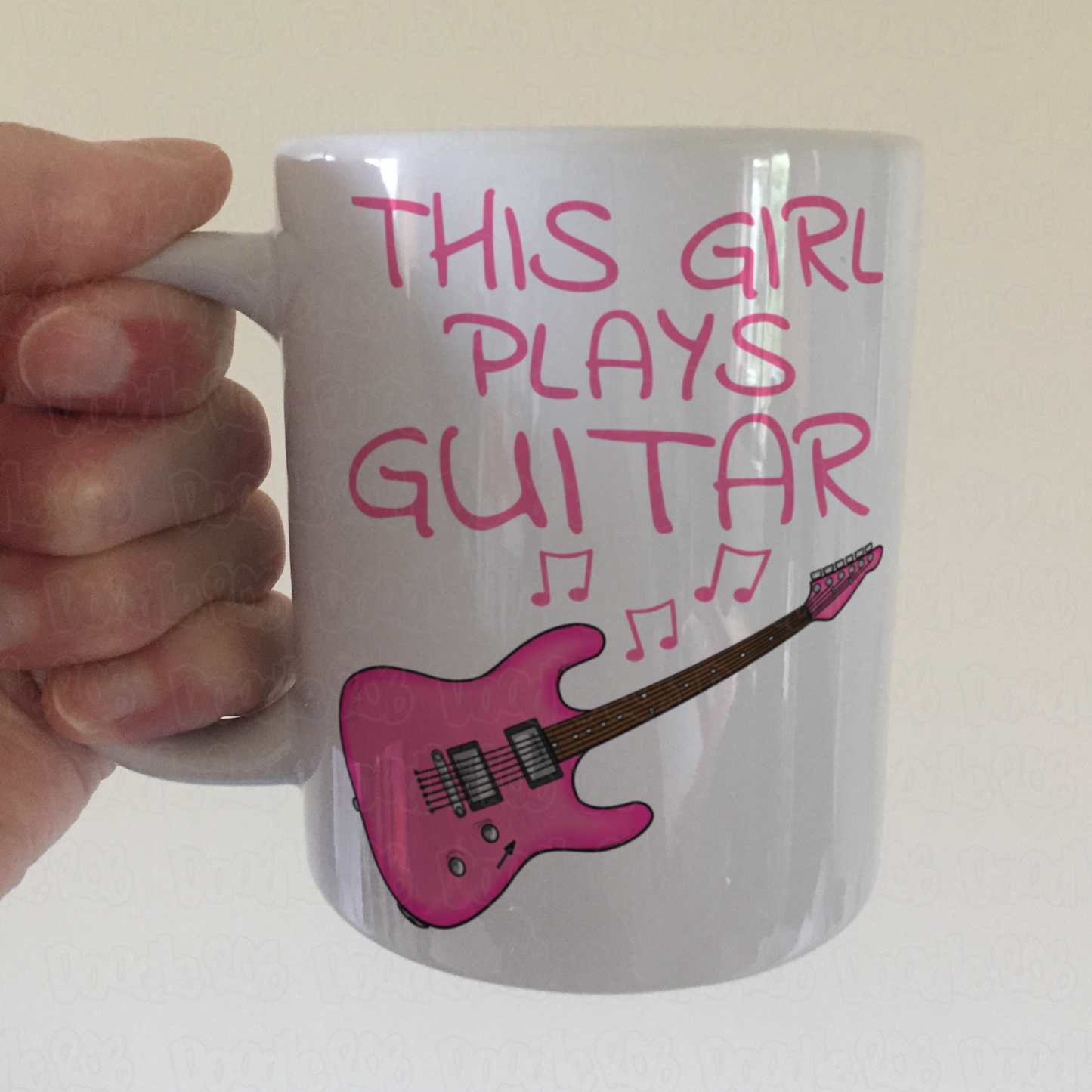 Pink Electric Guitar Mug - This Girl Plays Guitar - Female Guitarist Gift - Guitar Gift For Girl
