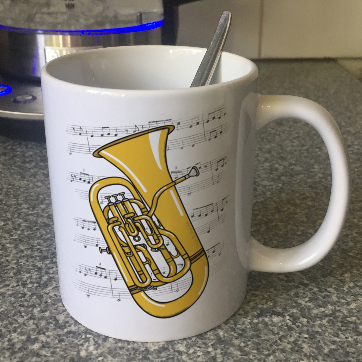 Euphonium Music Notation Mug (Colour) - Gift For Euphoniumist - Brass Musician Gift