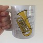 Euphonium Music Notation Mug (Colour) - Gift For Euphoniumist - Brass Musician Gift