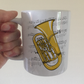 Euphonium Music Notation Mug (Colour) - Gift For Euphoniumist - Brass Musician Gift