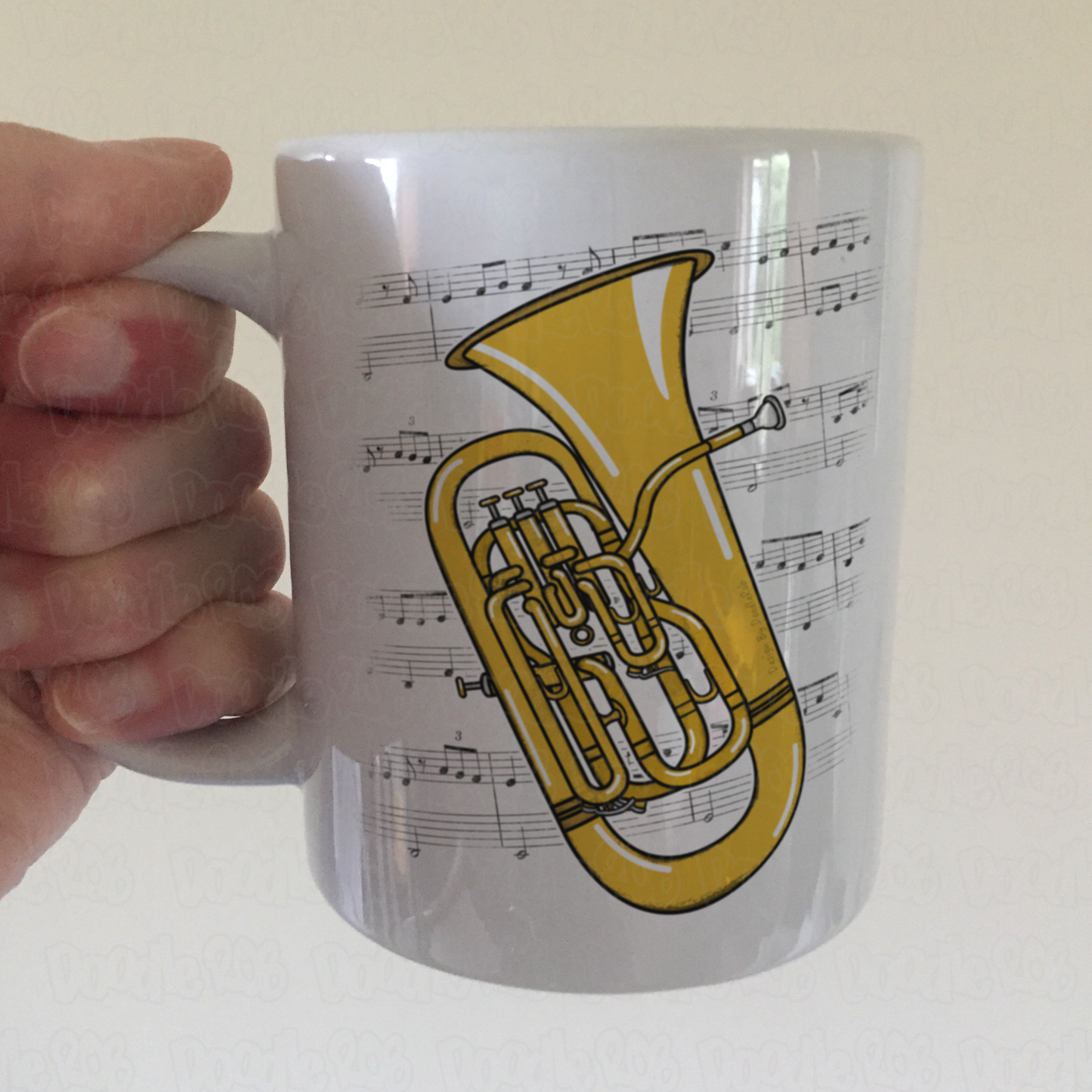 Euphonium Music Notation Mug (Colour) - Gift For Euphoniumist - Brass Musician Gift