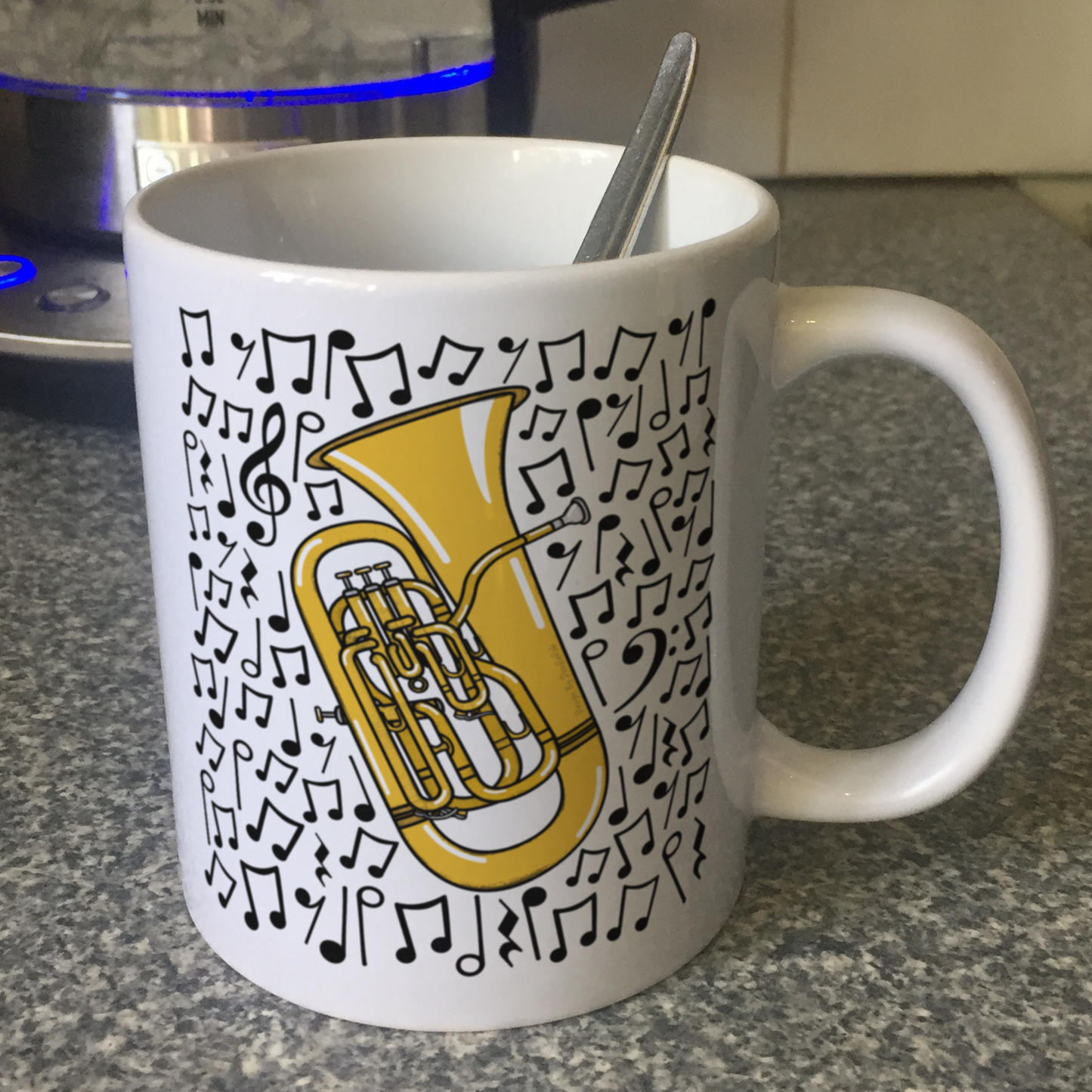 Euphonium Musical Notes Mug - Gift For Euphoniumist - Brass Musician Gift