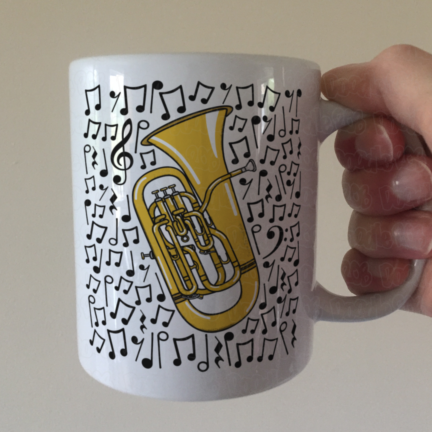 Euphonium Musical Notes Mug - Gift For Euphoniumist - Brass Musician Gift