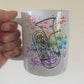 Euphonium Rainbow Mug - Gift For Euphoniumist - Brass Teacher Mug - Brass Musician Gift
