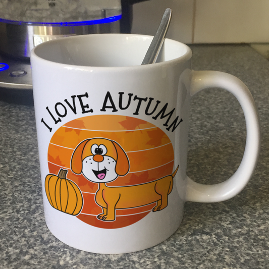 Autumn Dachshund Mug - Dog Lover Mug - Autumn Gift For Her