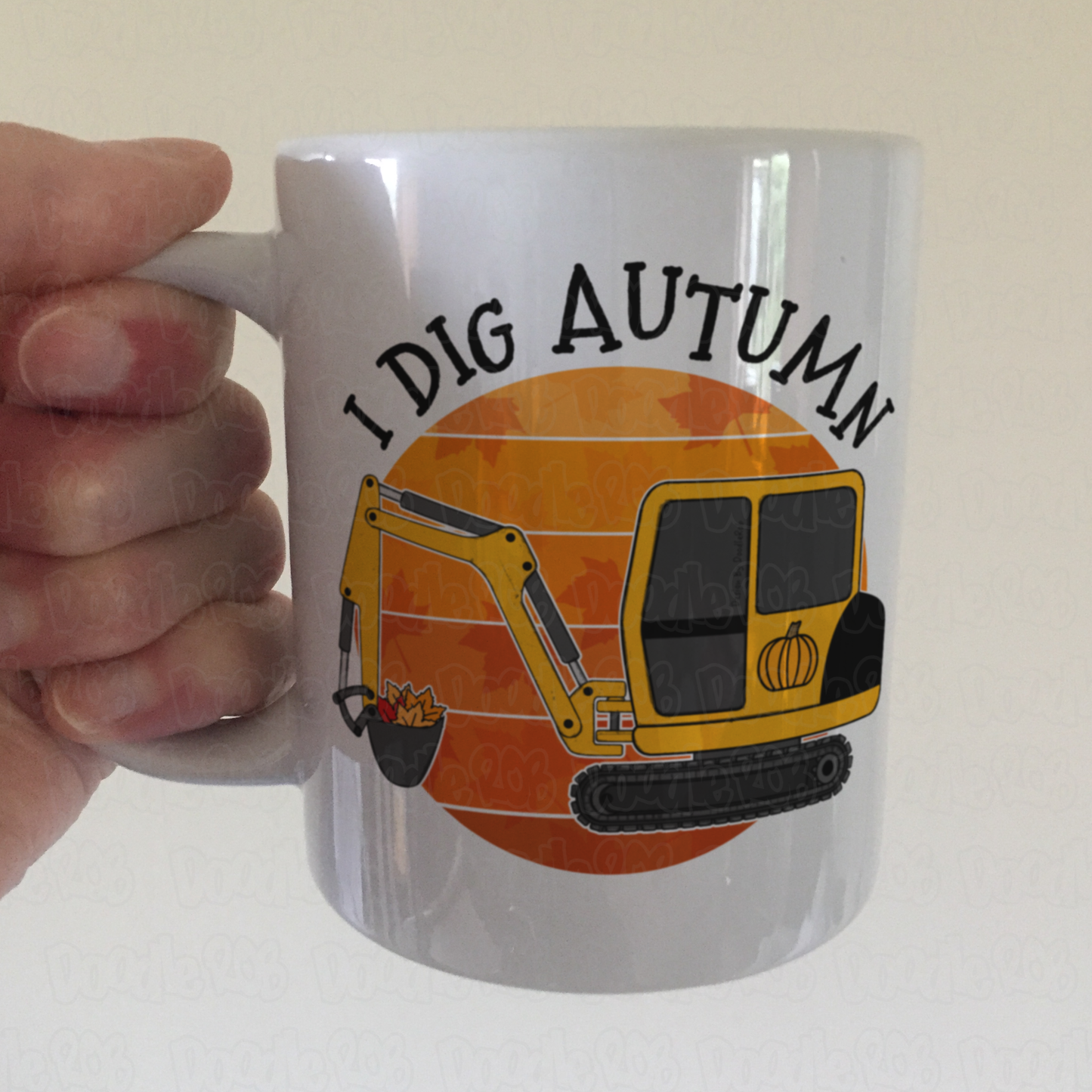 Autumn Digger Mug - I Dig Autumn - Construction Worker Gift - Autumn Gift For Boy