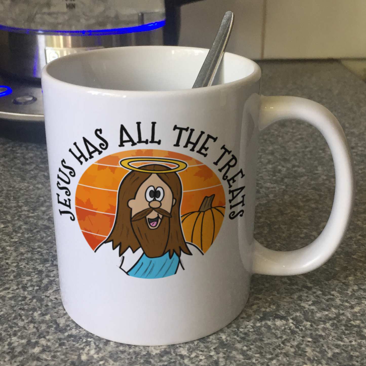 Christian Halloween Mug - Jesus Has All The Treats - Funny Autumn Church Gift
