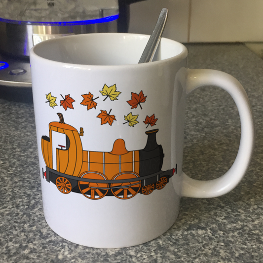 Autumn Train Mug - Steam Locomotive Mug - Railway Enthusiast Gift