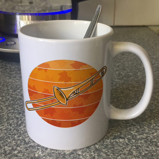 Autumn Trombone Mug - Gift For Trombonist - Brass Musician Gift