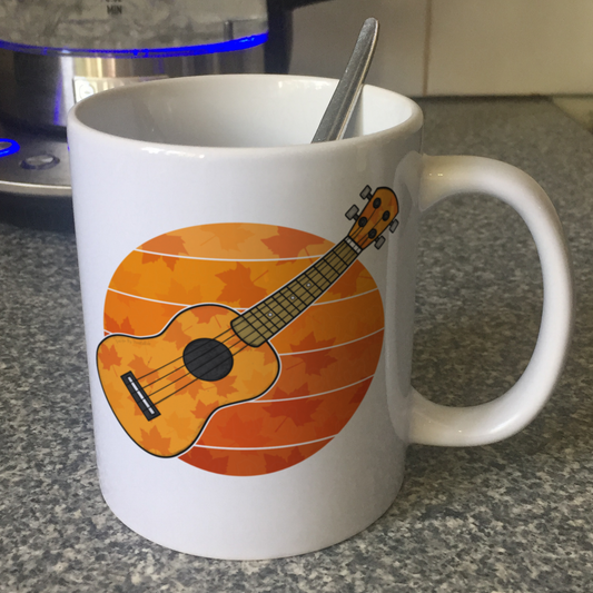 Autumn Ukulele Mug - Uke Player Mug - Ukulele Teacher Back To School Gift