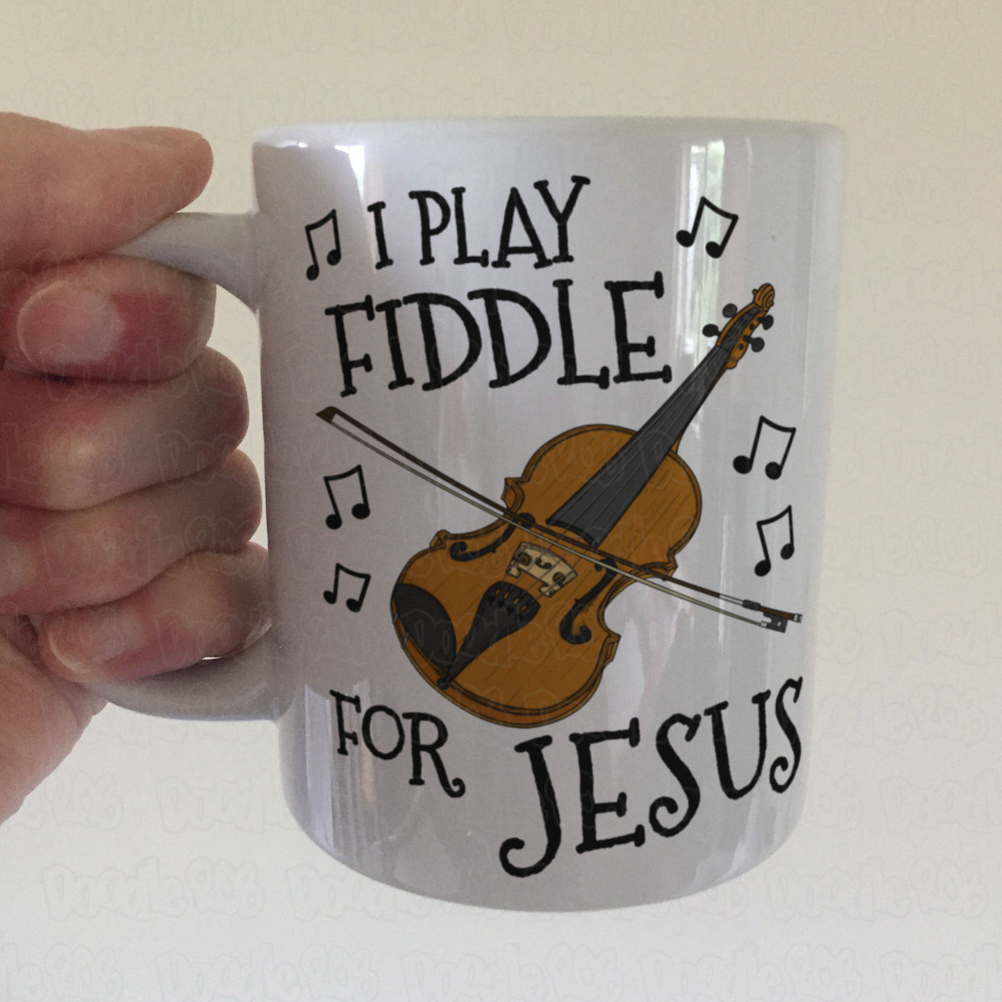 Christian Fiddle Mug - I Play Fiddle For Jesus - Church Violin Player