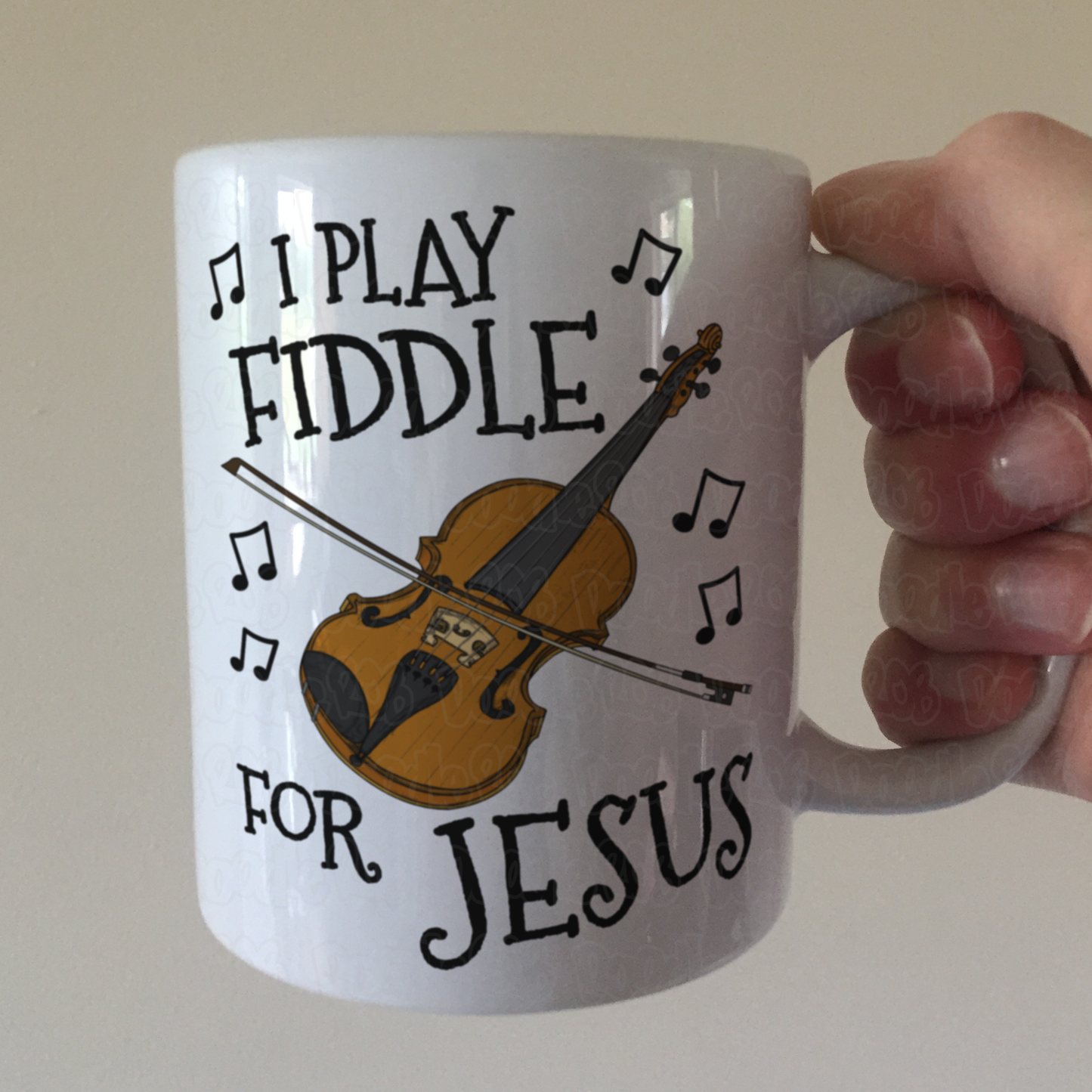 Christian Fiddle Mug - I Play Fiddle For Jesus - Church Violin Player