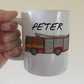 Fire Engine Personalised Mug - Fire Truck Custom Mug - Gift For Firefighter