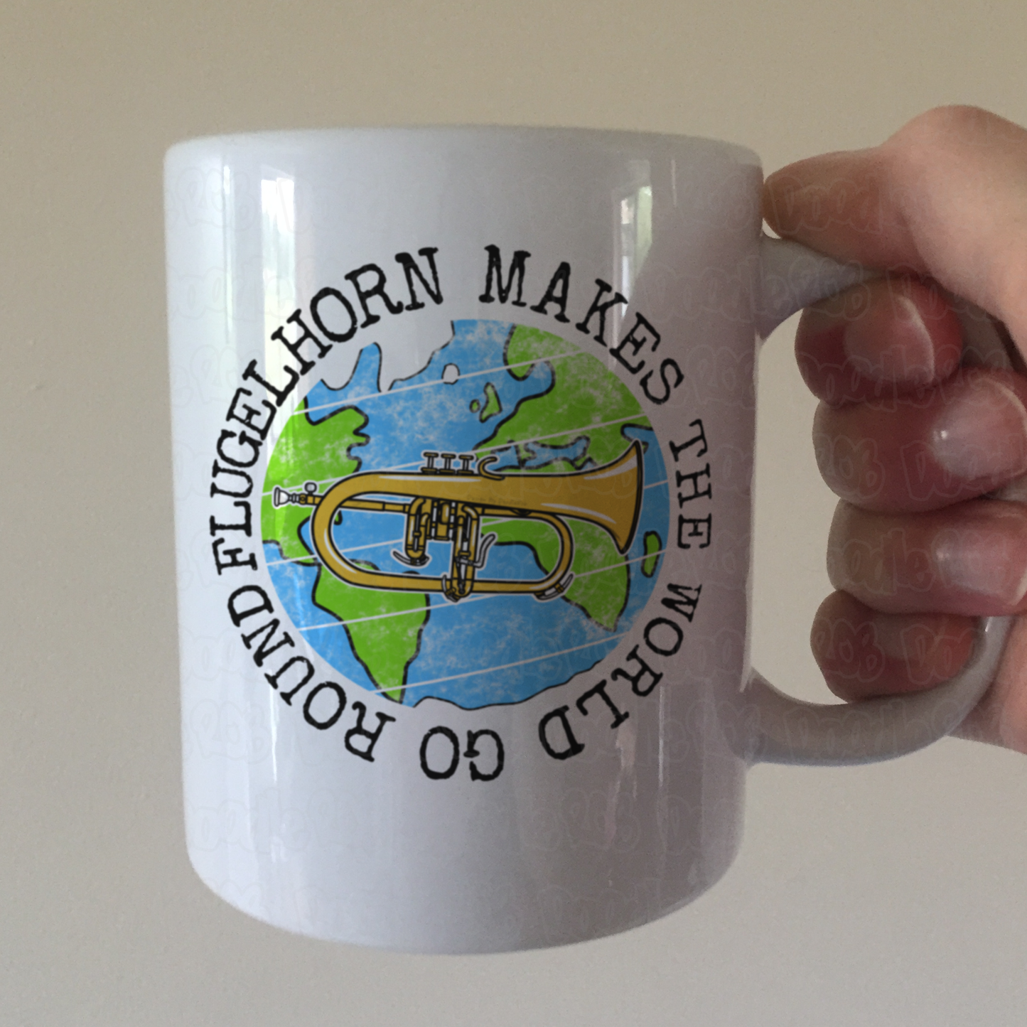 Flugelhorn Mug - Flugelhorn Makes The World Go Round - Horn Player Mug - Brass Musician Gift