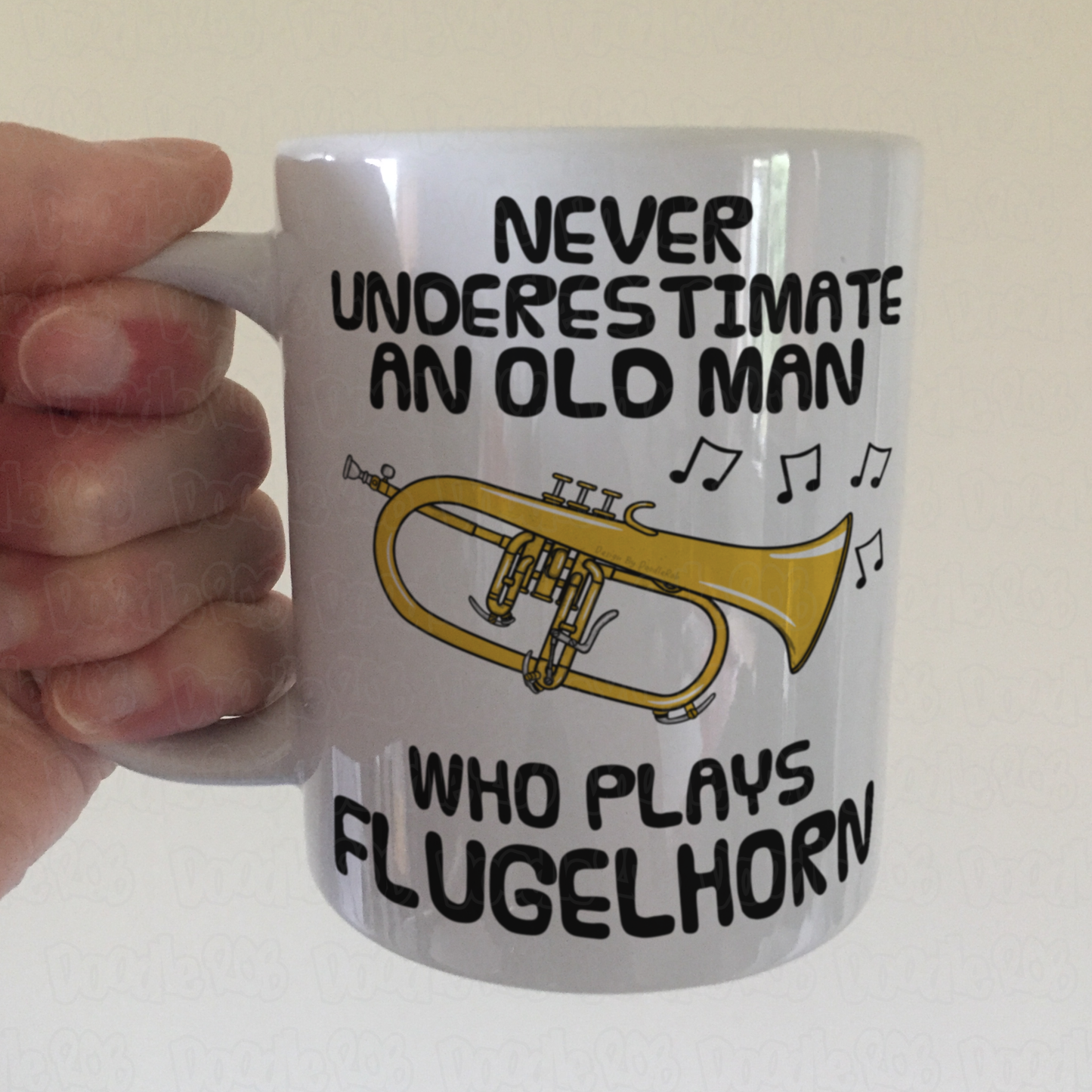 Funny Flugelhorn Mug - Never Underestimate An Old Man Who Plays Flugelhorn - Brass Musician Gift For Him