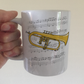 Flugelhorn Music Notation Mug (Colour) - Gift For Horn Player - Brass Musician Gift