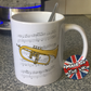 Flugelhorn Music Notation Mug (Colour) - Gift For Horn Player - Brass Musician Gift