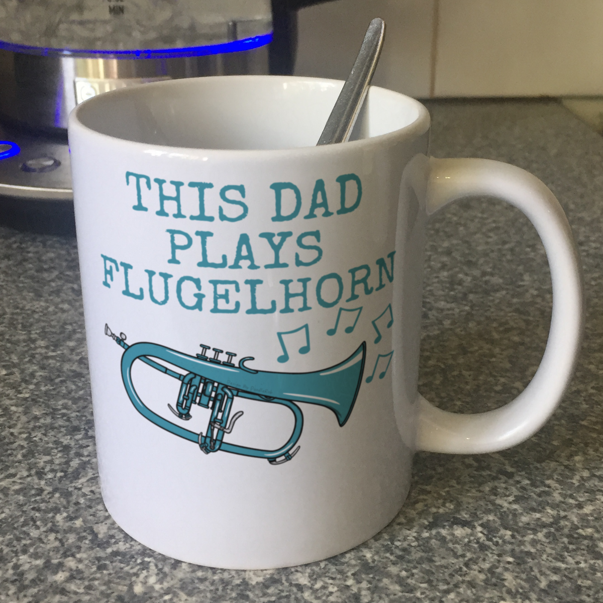 Flugelhorn Father's Day Mug - This Dad Plays Flugelhorn - Brass Musician Gift