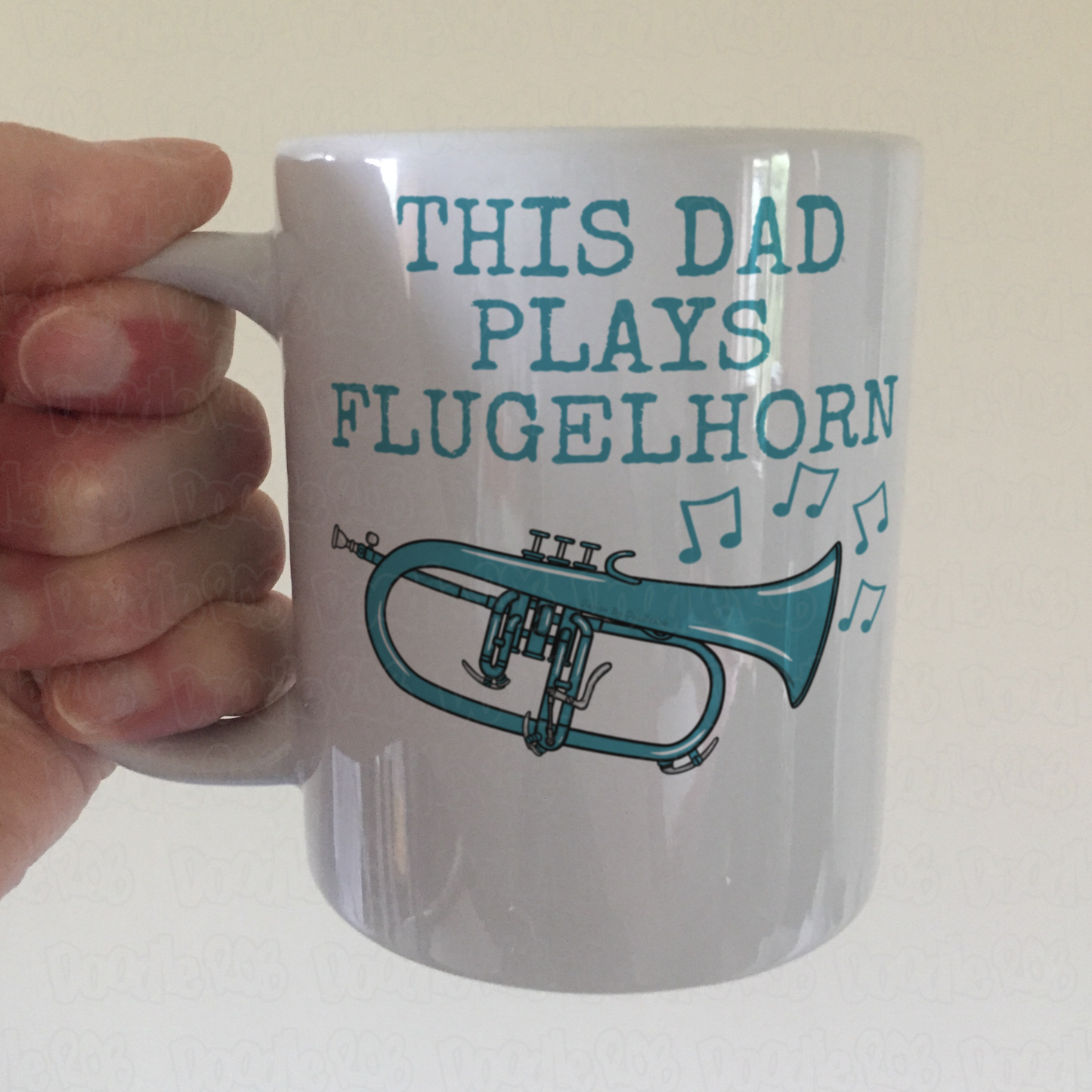 Flugelhorn Father's Day Mug - This Dad Plays Flugelhorn - Brass Musician Gift
