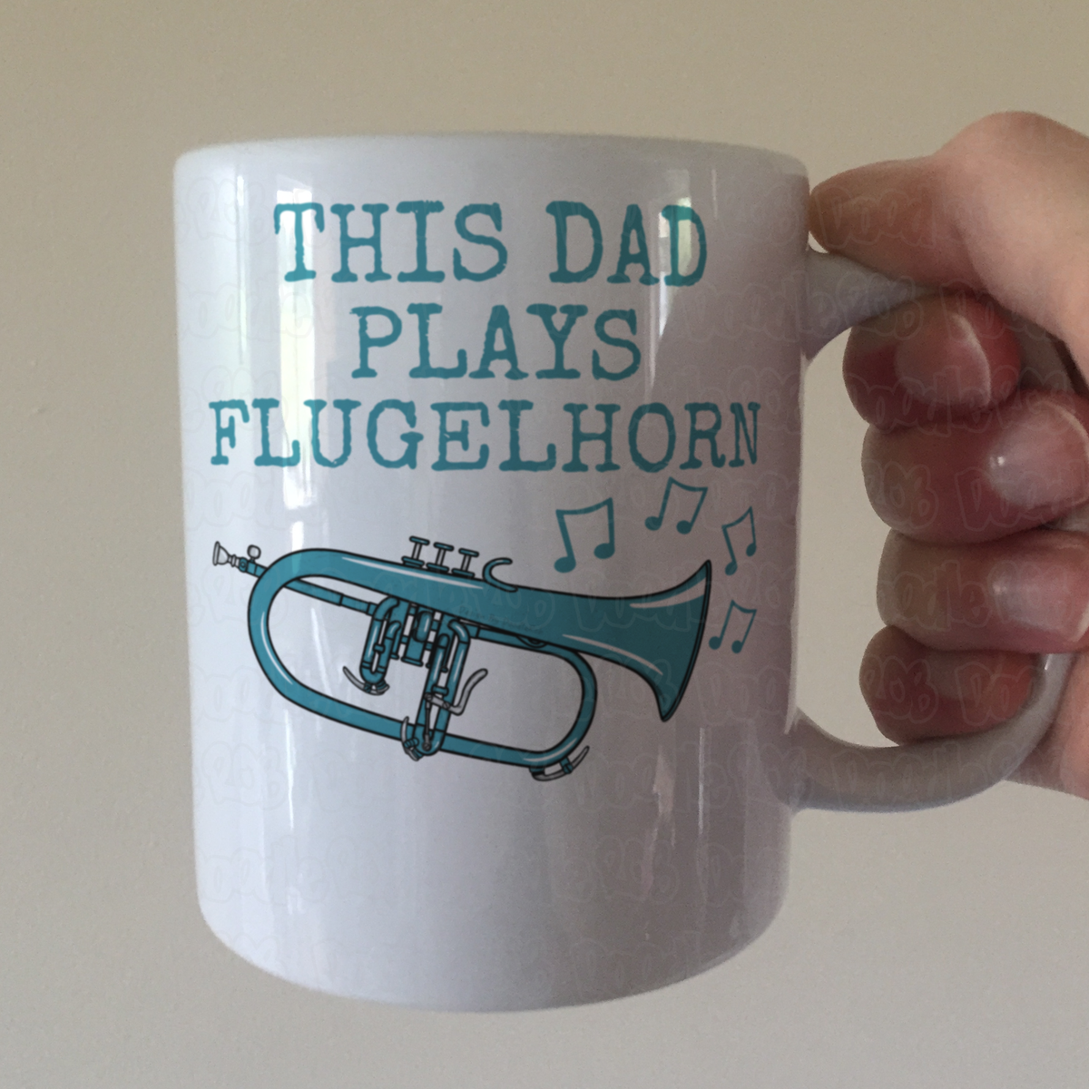 Flugelhorn Father's Day Mug - This Dad Plays Flugelhorn - Brass Musician Gift