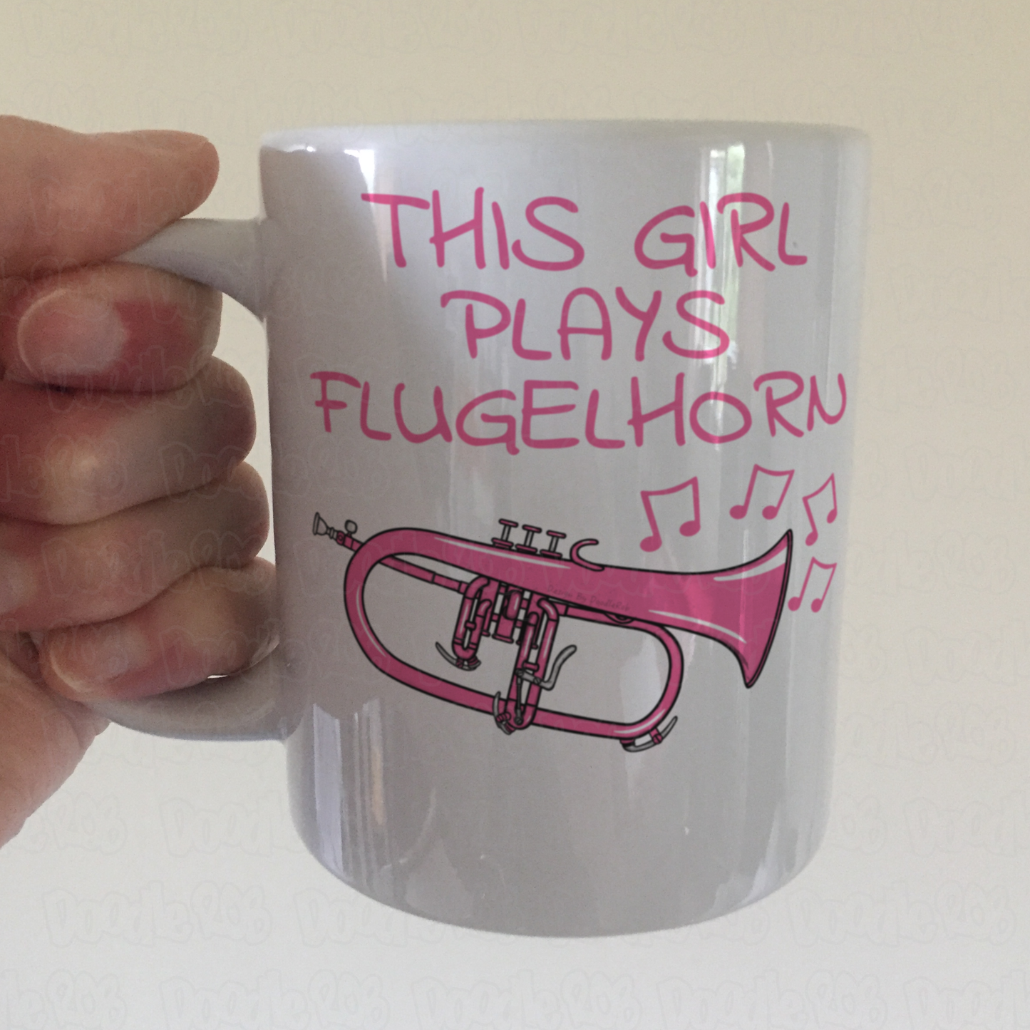Pink Flugelhorn Mug - This Girl Plays Flugelhorn - Female Brass Musician Gift