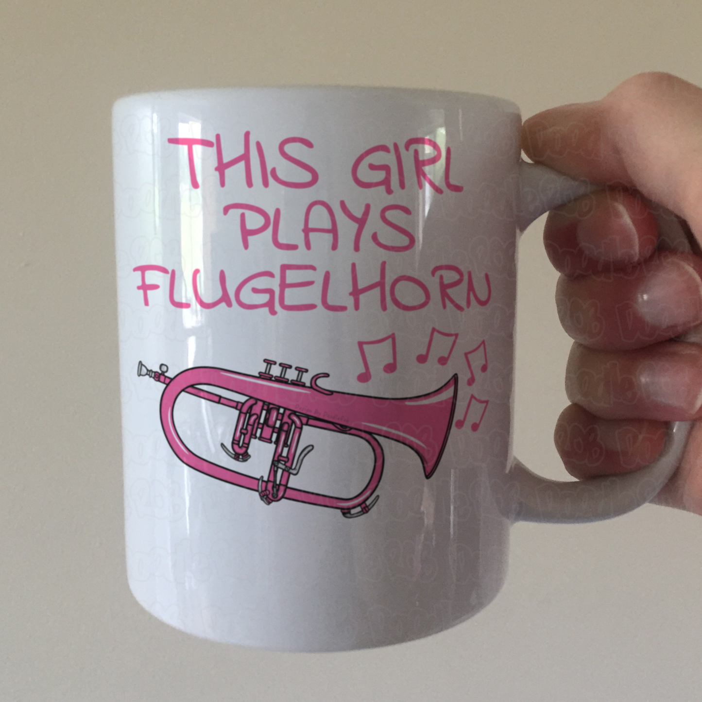Pink Flugelhorn Mug - This Girl Plays Flugelhorn - Female Brass Musician Gift