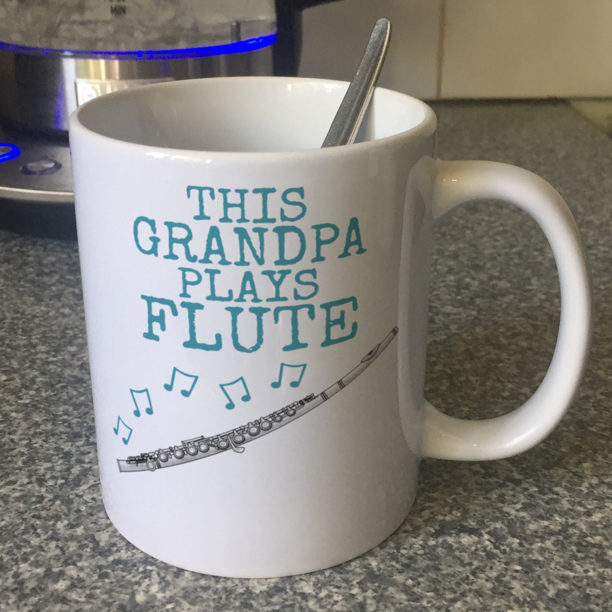 Flute Father's Day Mug - This Grandpa Plays Flute - Flautist Woodwind Musician Gift