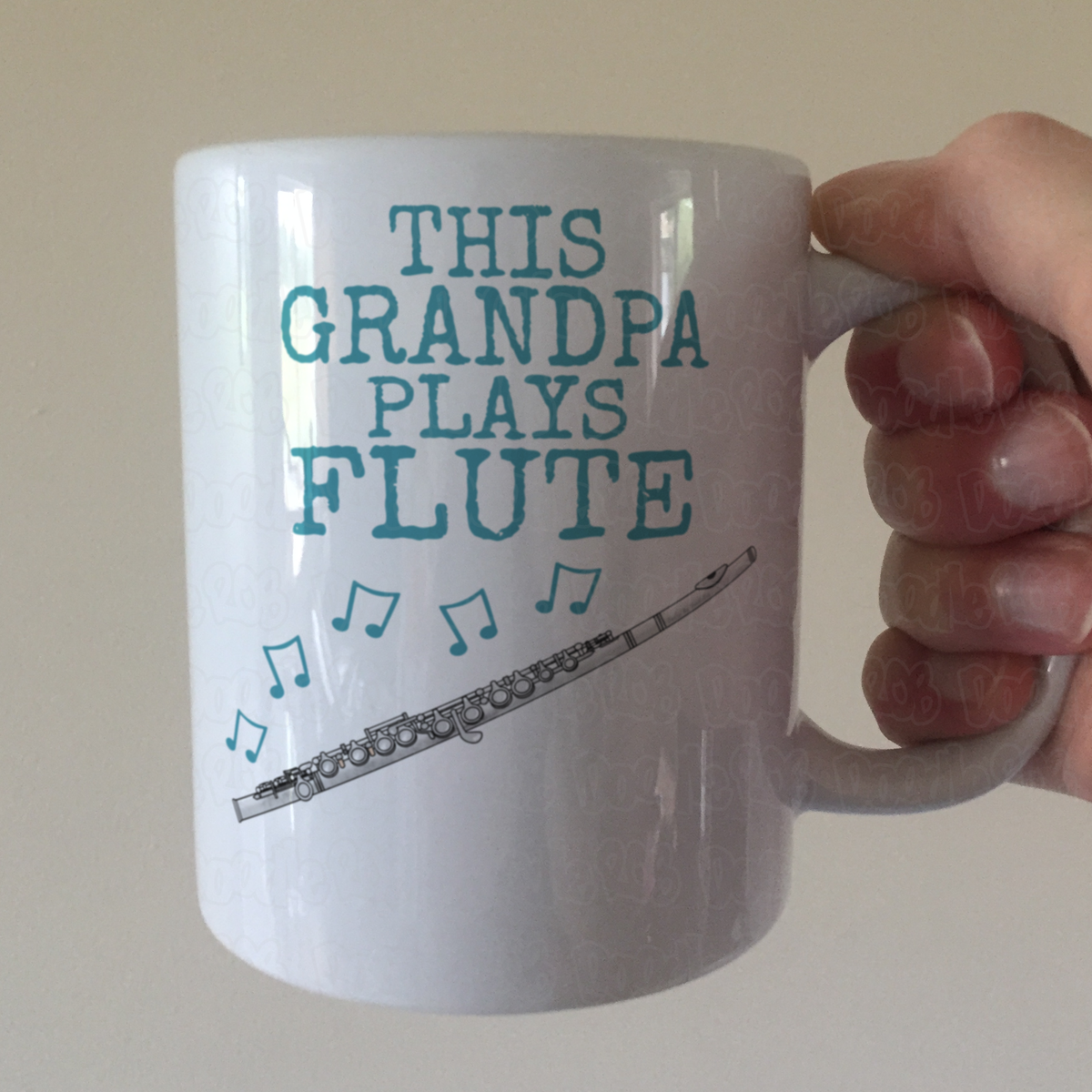 Flute Father's Day Mug - This Grandpa Plays Flute - Flautist Woodwind Musician Gift