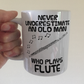 Funny Flute Mug - Never Underestimate An Old Man Who Plays Flute - Flautist Woodwind Musician Gift For Him