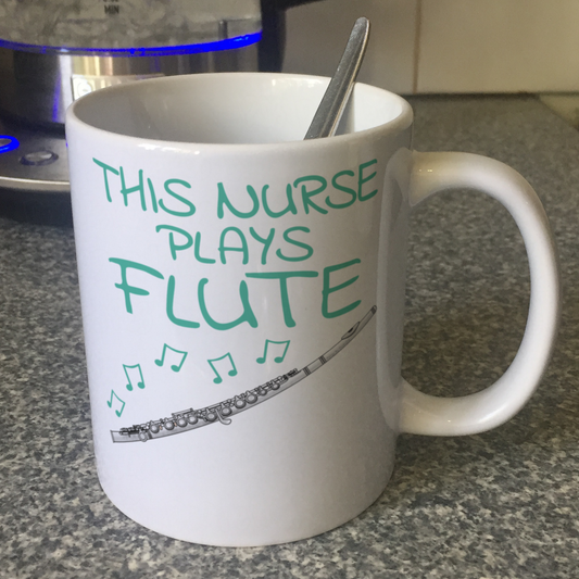 Nurse Flute Mug - This Nurse Plays Flute - Flautist Gift For Nurse