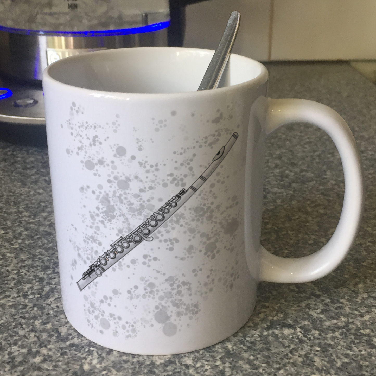 Flute Paint Splatter Mug - Gift For Flautist - Flute Teacher Gift - Woodwind Player Mug