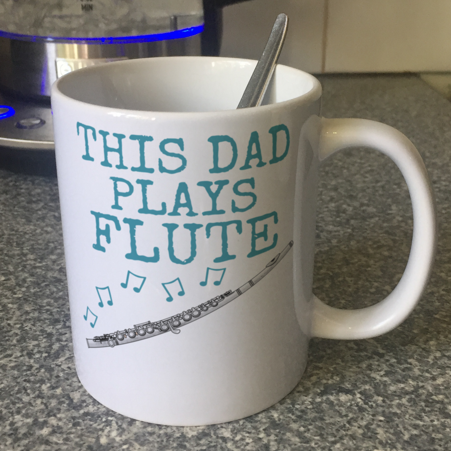 Flute Father's Day Mug - This Dad Plays Flute - Flautist Woodwind Musician Gift