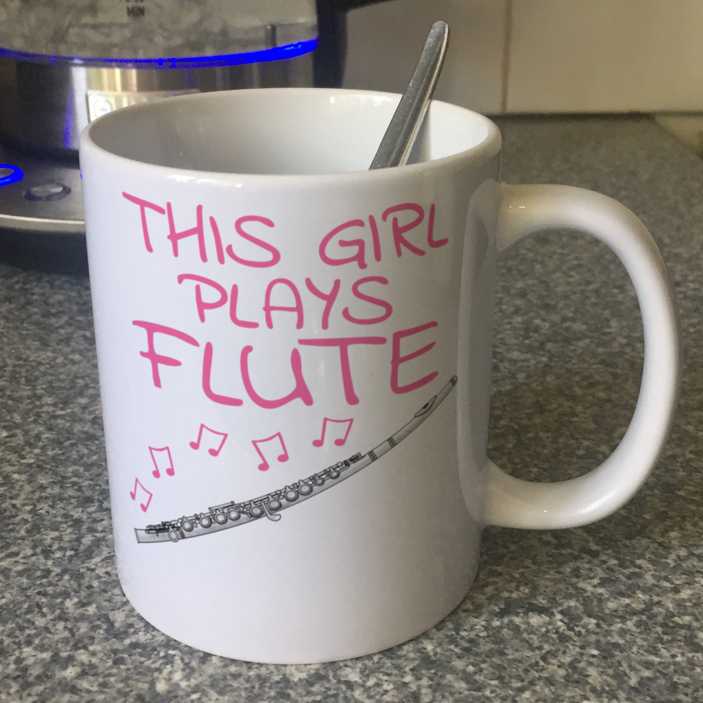 Girl's Flute Mug - This Girl Plays Flute - Female Flautist Gift - Woodwind Musician Gift For Her