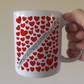 Flute With Hearts Mug - Gift For Flautist - Woodwind Musician Valentines Anniversary Gift