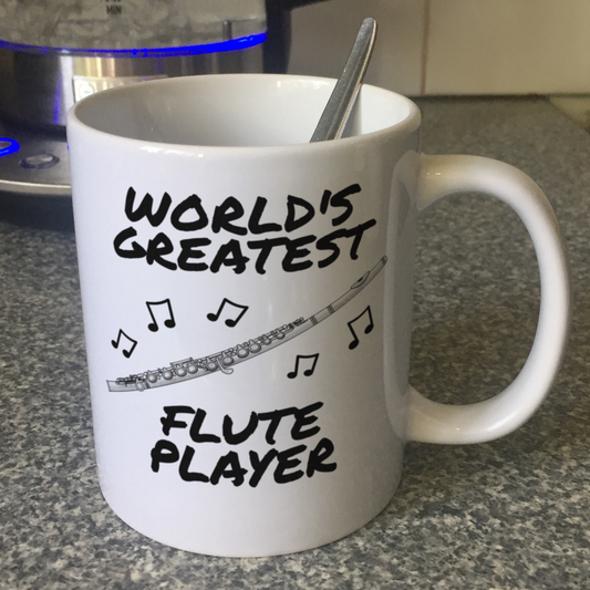Flautist Mug - World's Greatest Flute Player - Woodwind Teacher Gift