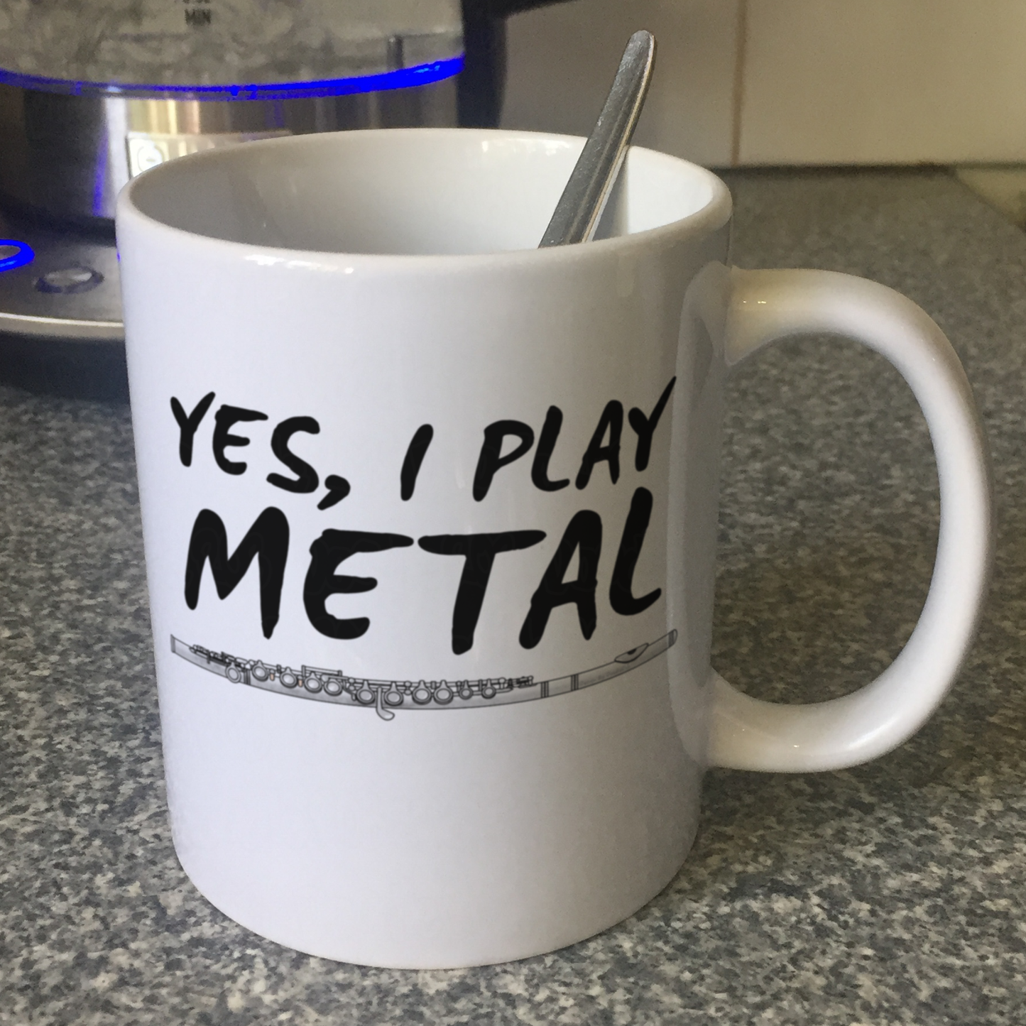 Funny Flute Mug - Yes I Play Metal - Flute Teacher Gift - Flautist Mug - Heavy Metal Fan