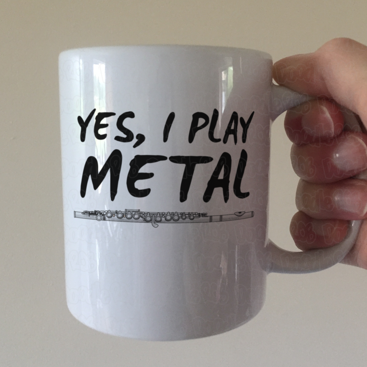 Funny Flute Mug - Yes I Play Metal - Flute Teacher Gift - Flautist Mug - Heavy Metal Fan