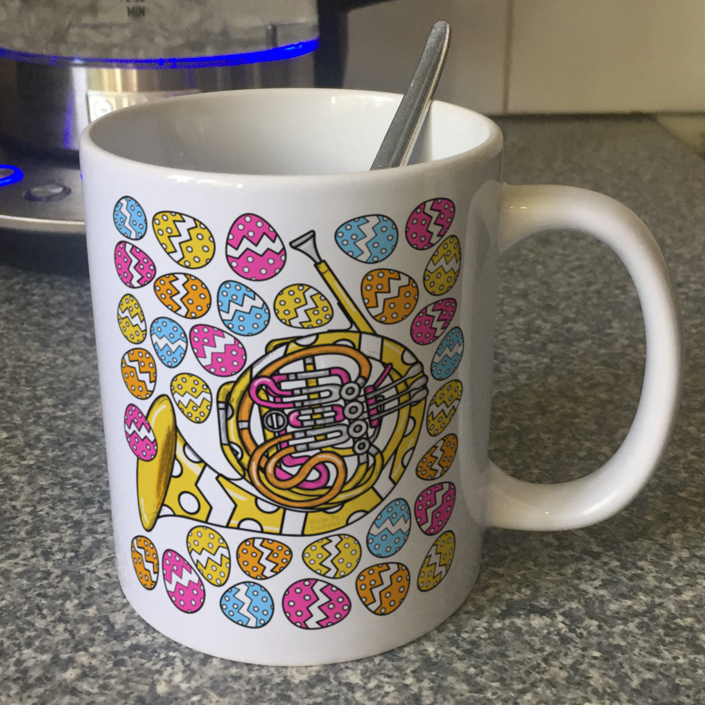 Easter French Horn Mug - Brass Player Mug - Easter Musician Gift