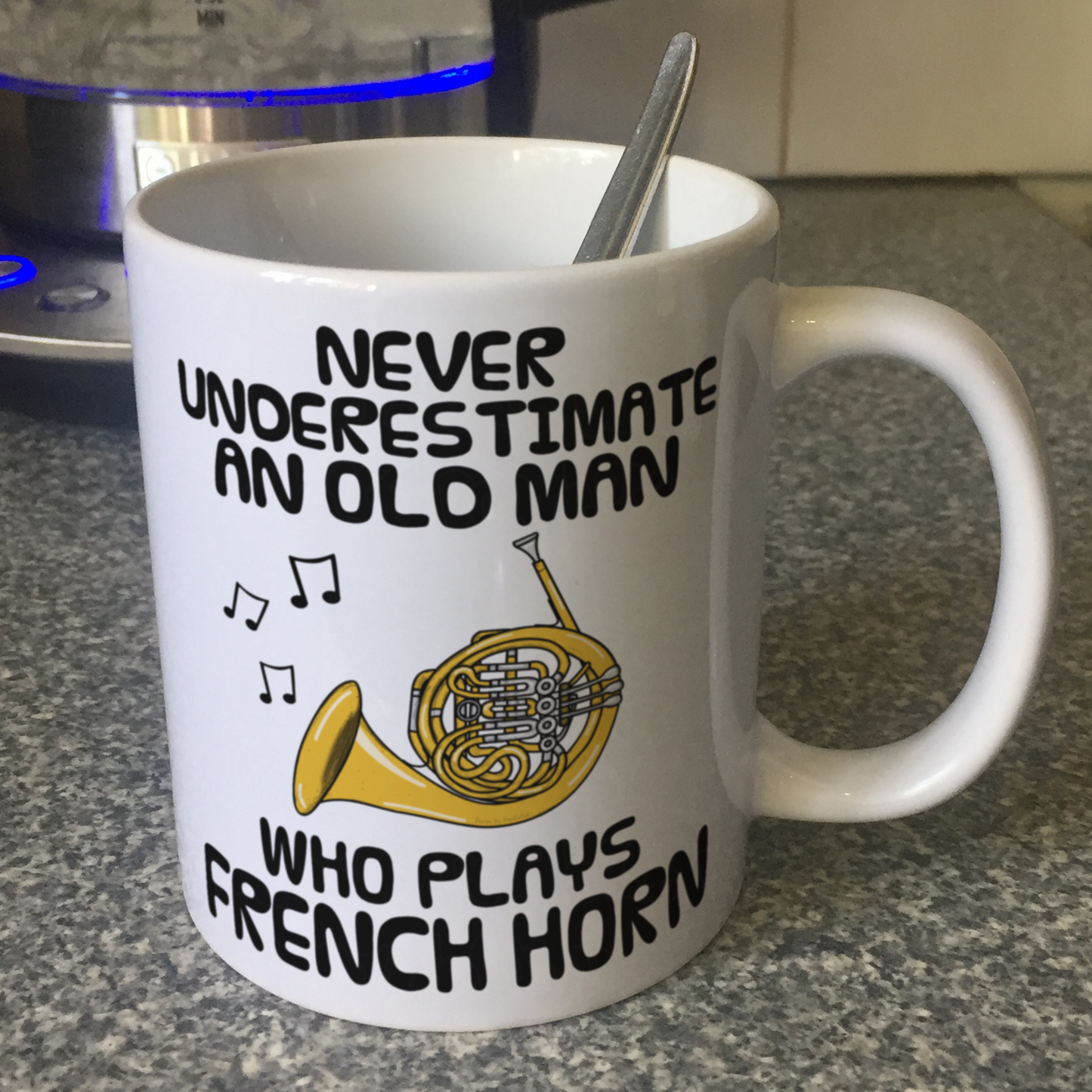 Funny French Horn Mug - Never Underestimate An Old Man Who Plays French Horn - Brass Musician Gift For Him