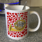 French Horn With Hearts Mug - Horn Player Mug - Brass Musician Valentines Anniversary Gift
