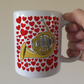 French Horn With Hearts Mug - Horn Player Mug - Brass Musician Valentines Anniversary Gift
