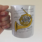 French Horn Music Notation Mug (Colour) - Horn Player Mug - Brass Musician Gift