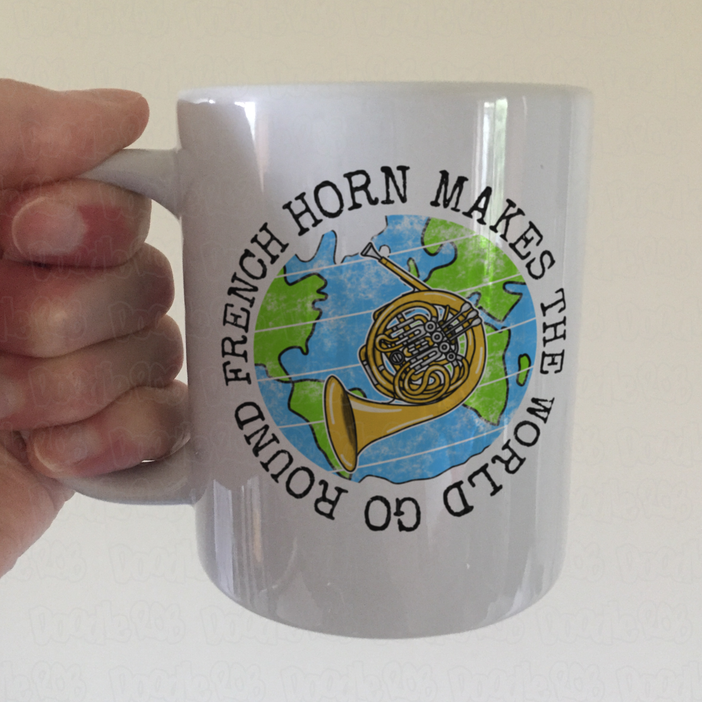 French Horn Mug - French Horn Makes The World Go Round - Brass Musician Gift